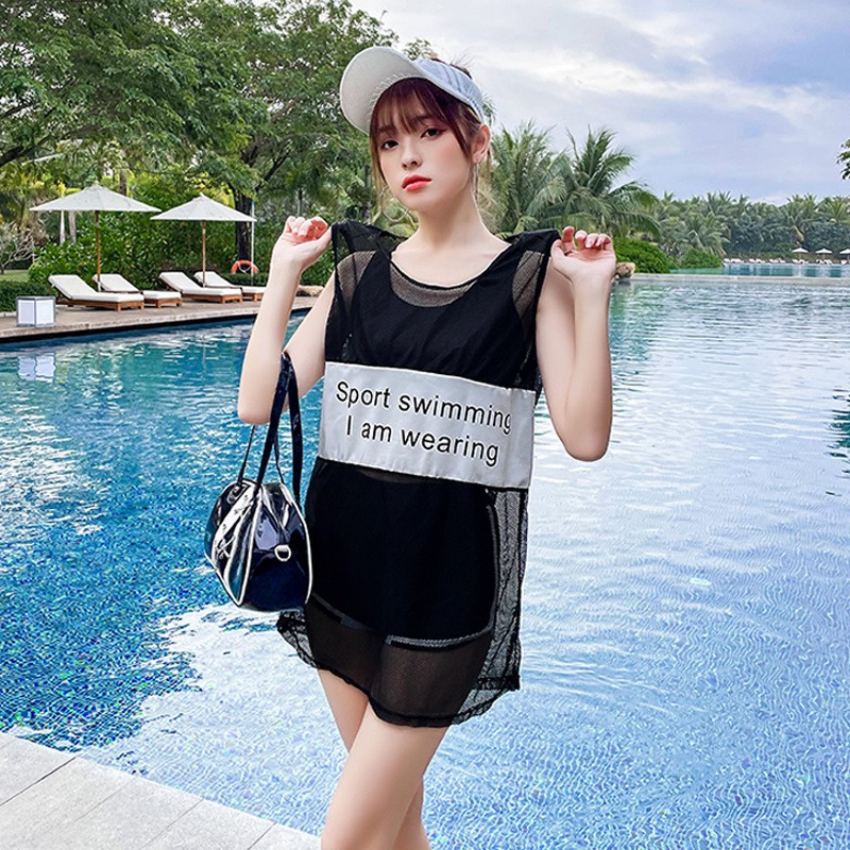 Bộ đồ bơi - Áo tắm - bikini đi biển kiêm bộ đồ tập gym có áo choàng QT001