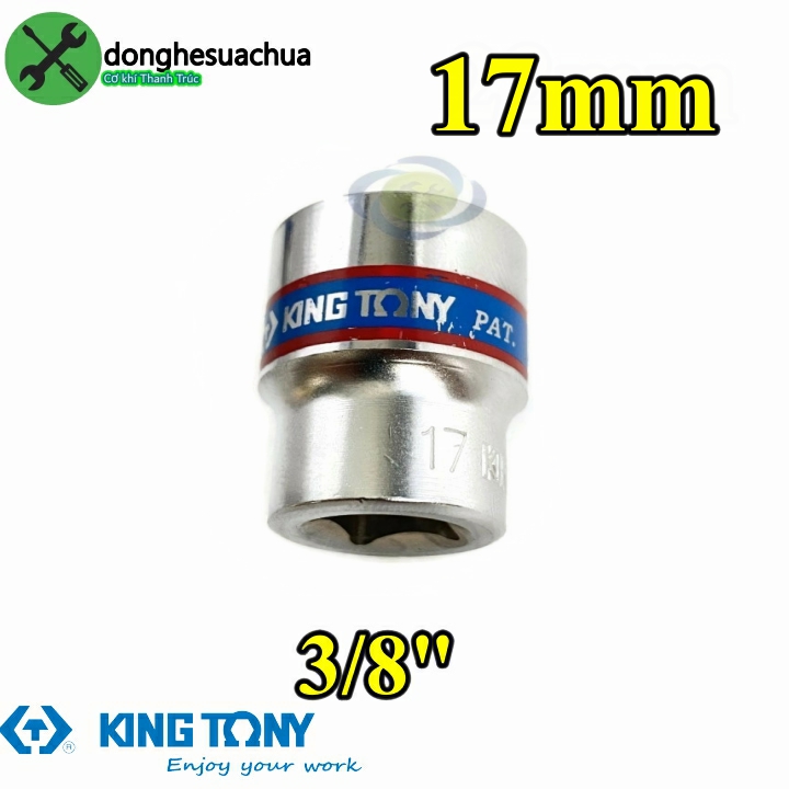 Tuýp 17mm loại 3/8 có 6 cạnh màu trắng loại ngắn kingtony 333517m