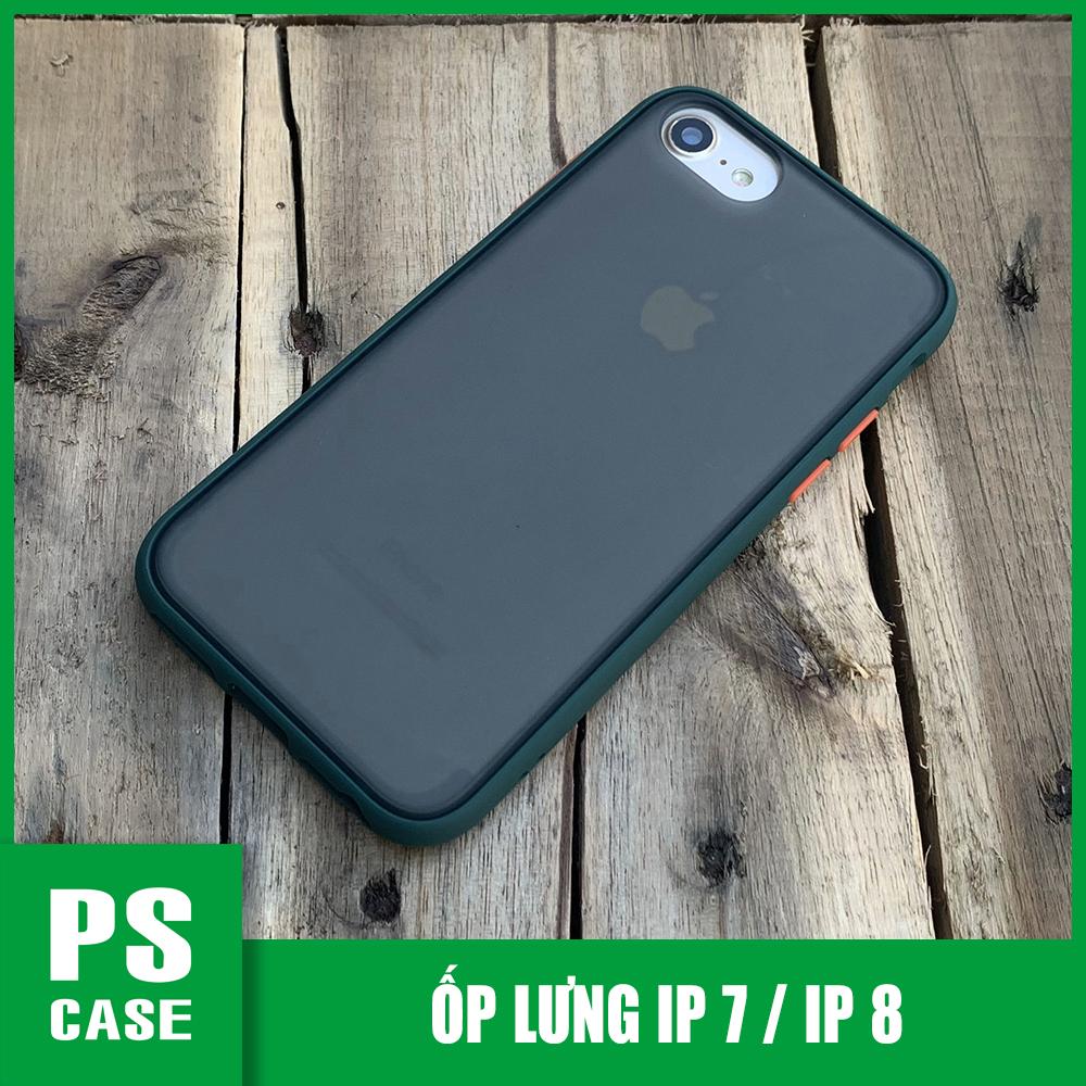 Ốp lưng chống sốc dành cho iPhone 7 / iPhone 8 nút màu cam - Màu xanh đậm - PS Case Phân Phối