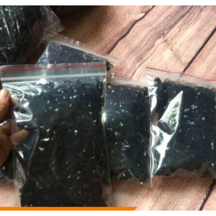Chun buộc tóc màu đen loại bản to gói 100gram