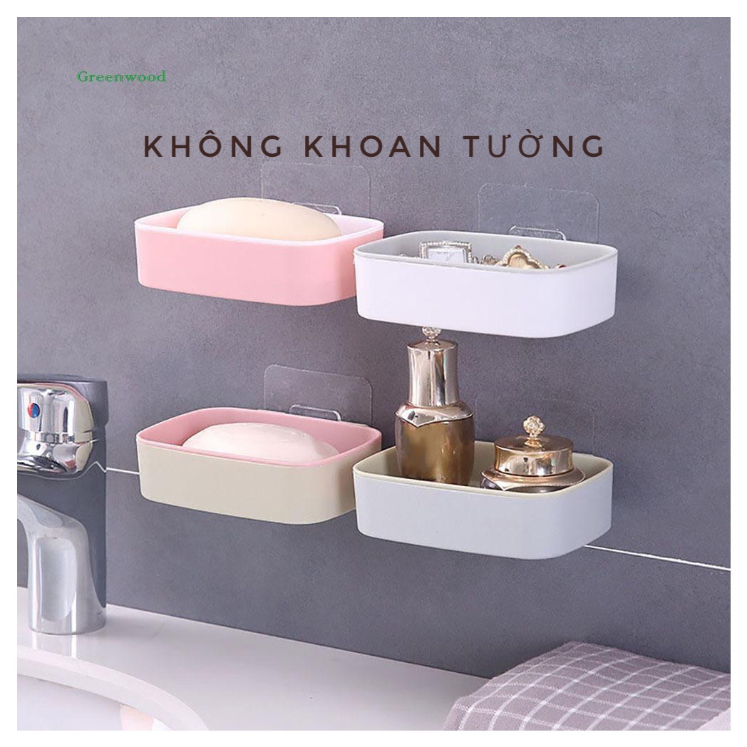 KỆ DÁN TƯỜNG ĐỰNG XÀ PHÒNG CÓ LỖ THOÁT NƯỚC - KHÔNG CẦN KHOAN TƯỜNG - MIẾNG DÁN SIÊU TO DÍNH SIÊU CHẮC CHẮN