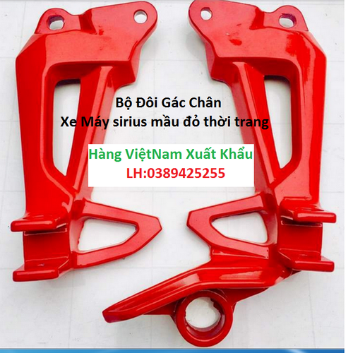Gác chân nhôm xe máy sirius mầu đỏ thời trang - VietNam
