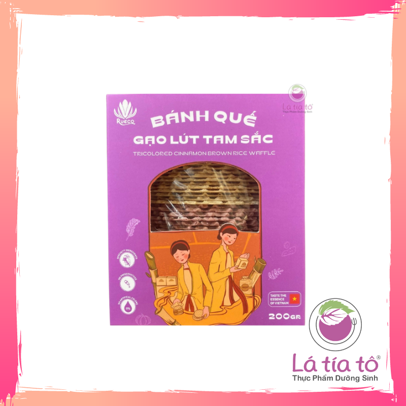 Bánh quế gạo lứt gaba 3 vị 200gr - lá tía tô