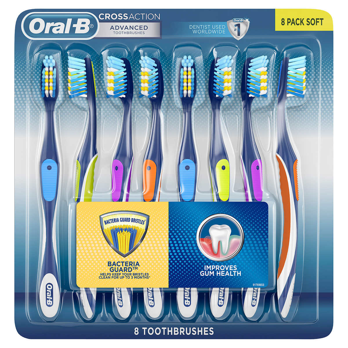 8 bàn chải Oral-B Cross Action Advanced Toothbrush with Bacteria Guard Bristles