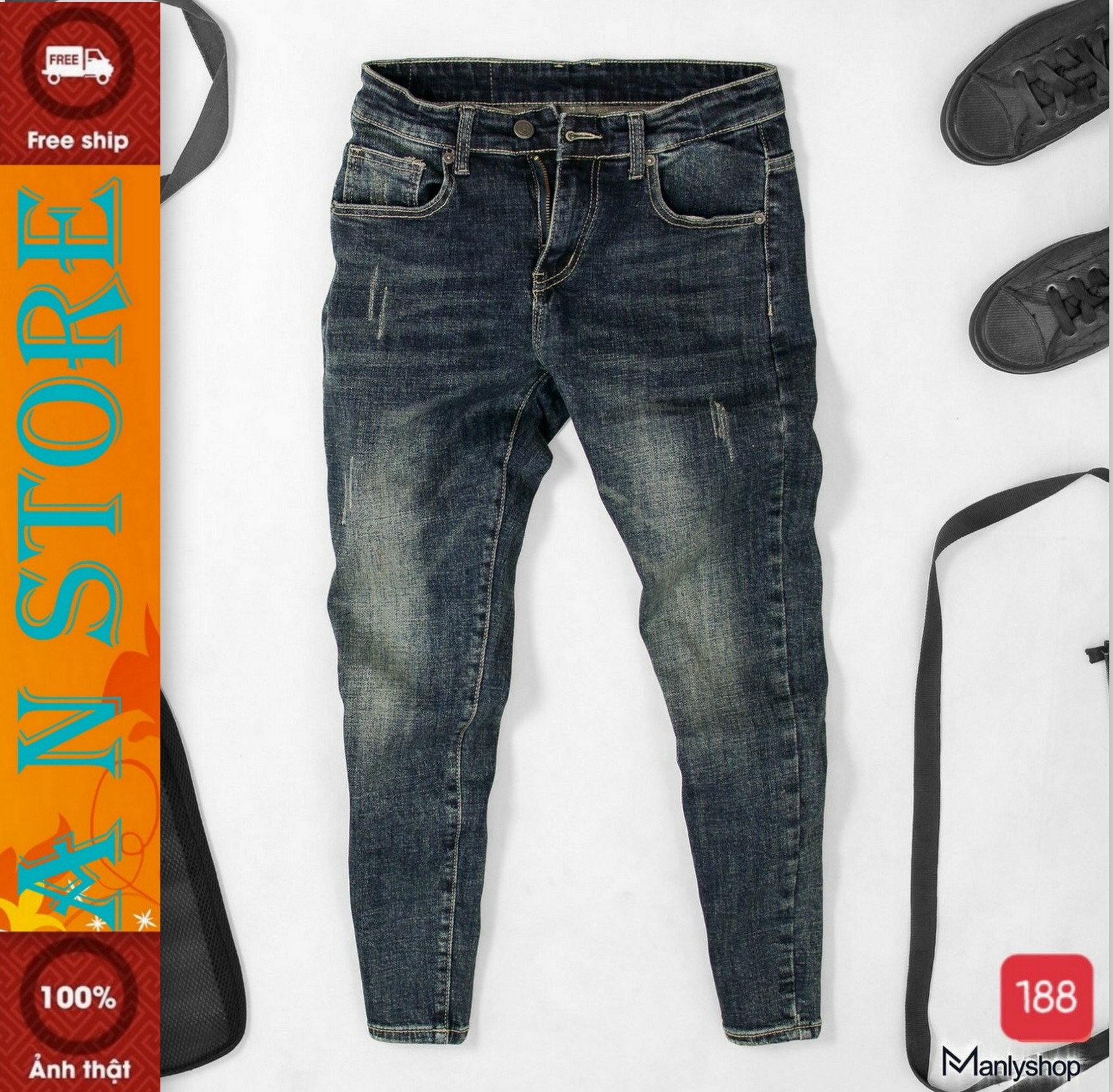 [Flash Sale 50%]quần jean nam cao cấp AN NHIÊN STORE MẪU MỚI NHẤT M188 Quần Slimfit Đẹp Mới Nhất chất vải jean cao cấp hàng xịn hàng hiệu chuẩn shop co giãn thiết kế phong cách trẻ trung thời trang An Nhiên Store 9999 AN 0212