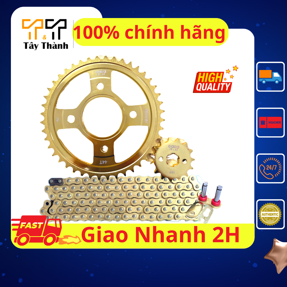 Nhông sên dĩa winner màu vàng óng cực đẹp T&T Bảo hành 6 tháng shop chuyên nhông xích winner- Tây Thành Shop chuyên nhông sên dĩa