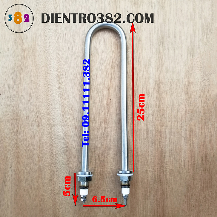 Điện trở đun nước, may so đun nước công suất 3kw chất liệu inox 304 cho nồi phở, đun nước sôi
