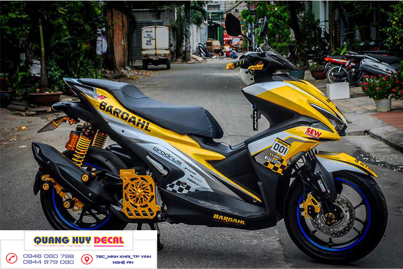 Tem trùm NVX vàng xám - Độ dán team trùm decal xe máy NVX vàng xám - Team trùm decal xe máy NVX rẻ đẹp và chất