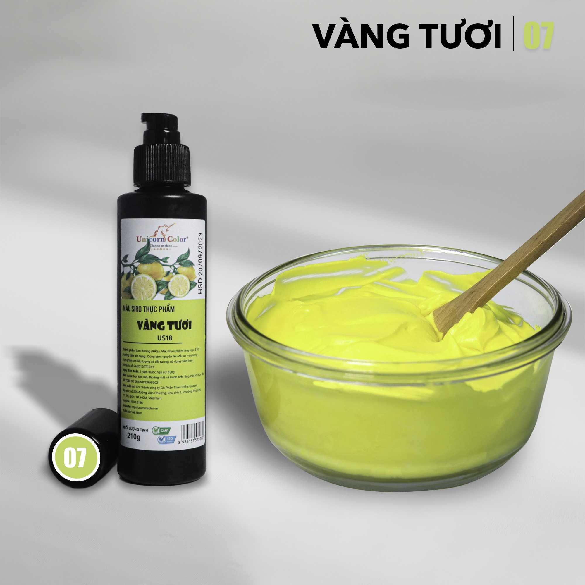 Màu thực phẩm 210g - vàng tươi ms07 - unicorn color