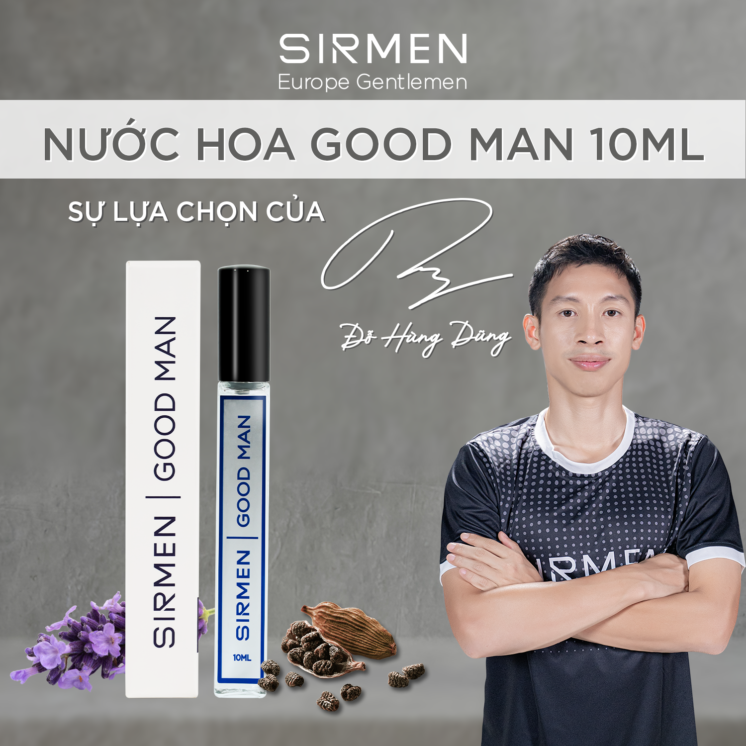 Nước hoa nam SIRMEN GOOD MAN Eau de Parfum Châu Âu Europe Gentlemen cao cấp chai 10ml thơm lịch lãm cuốn hút, công nghệ EU-Nano lưu hương gấp 2 lần