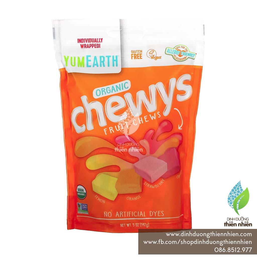 Kẹo Nhai Mềm Trái Cây Hữu Cơ Yum Earth Organic Chewy Candy Chews YumEarth