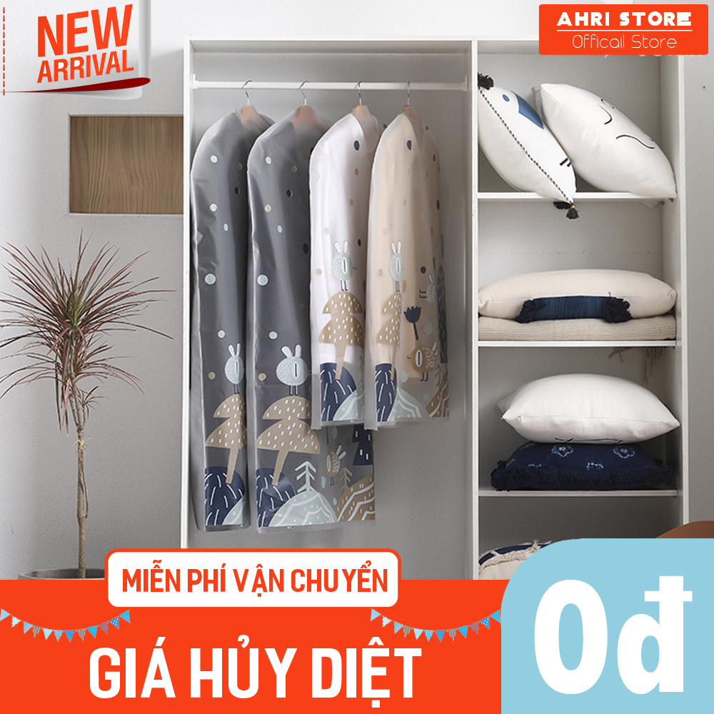 Túi bọc quần áo chống bụi, chống thấm nước, loại dày, trong suốt họa tiết kiểu Nhật 38.TBQA.AHRLiL