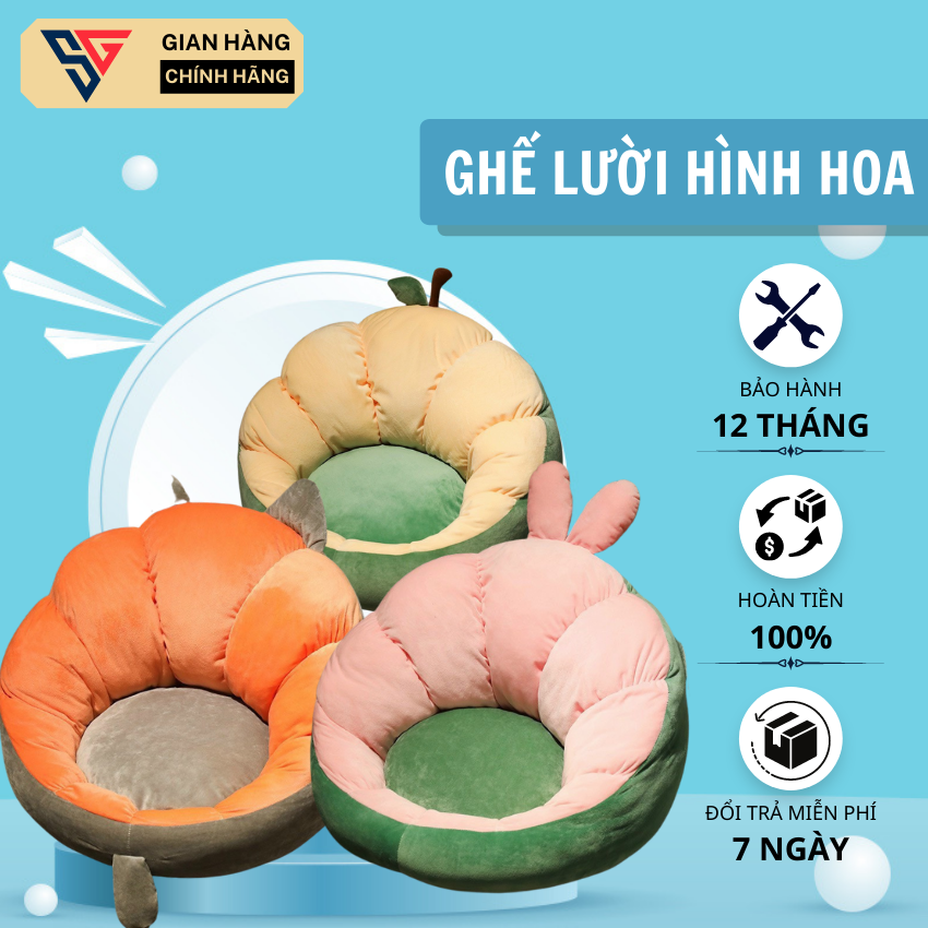 Ghế Bệt Ngồi Tựa Bông Hình Hoa, Nệm Ngồi Bệt Dựa Lưng Dễ Chịu Siêu Êm, Dày Dặn, Giá rẻ