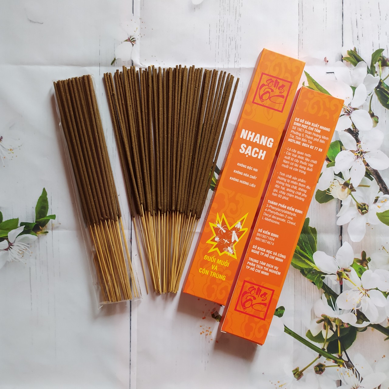 Combo 2 hộp Nhang sạch Bạch Đàn thắp ban thờ có kiểm định an toàn sức khỏe có thêm tác dụng xua đuổi muỗi và côn trùng (100 cây)