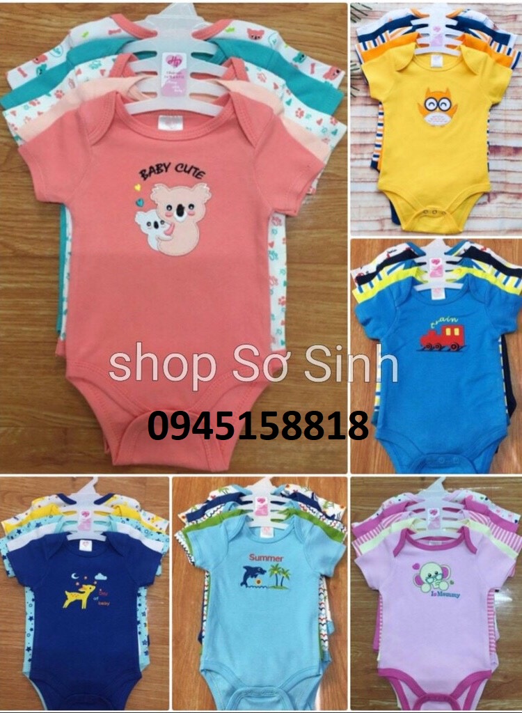 Quần áo sơ sinh - Set 5 body chip cho bé từ 5-8kg