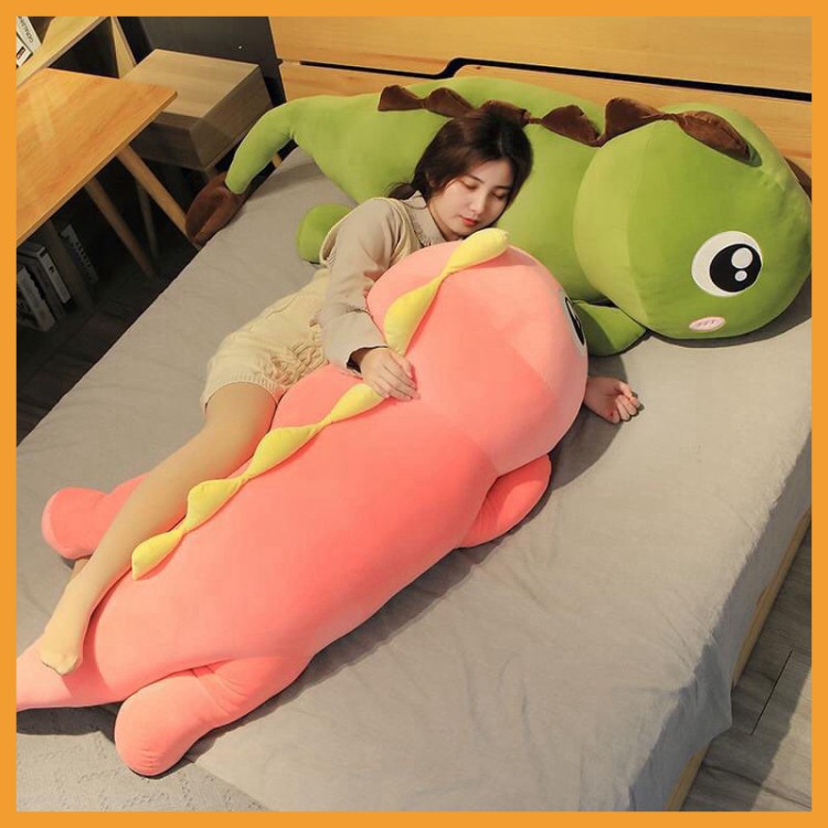Gấu Bông Khủng Long Đuôi Tim Siêu To Khổng Lồ Kích Thước 55cm-1m8, Gối Ôm Hình Thú khủng Long Chất Liệu Cao Cấp Siêu Êm