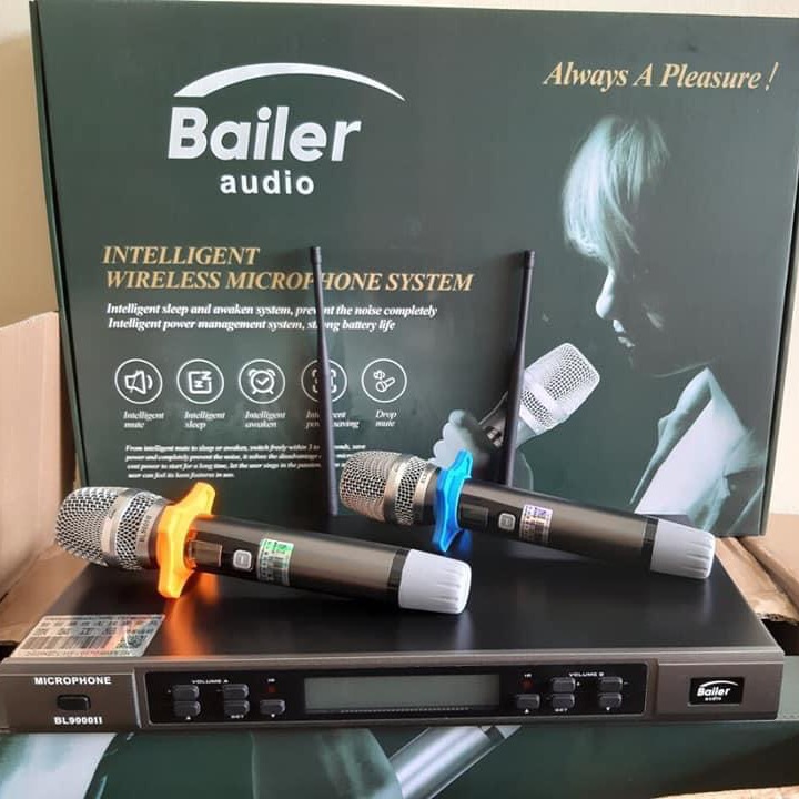 Micro không dây cao cấp Bailer Audio BL9000II - Vỉ tím, hát nhẹ, tròn tiếng - Hàng Nhập Khẩu