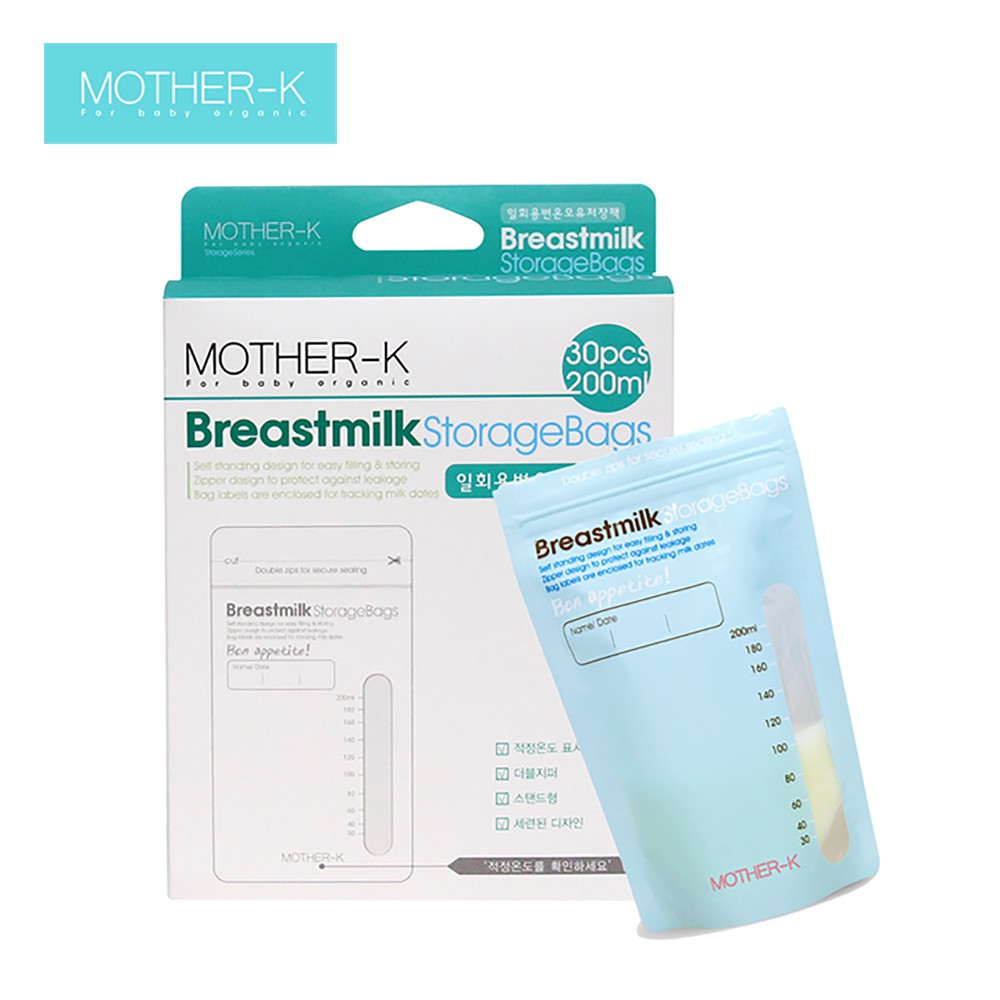 Túi trữ sữa cảm biến nhiệt Mother-K 200ml 30c