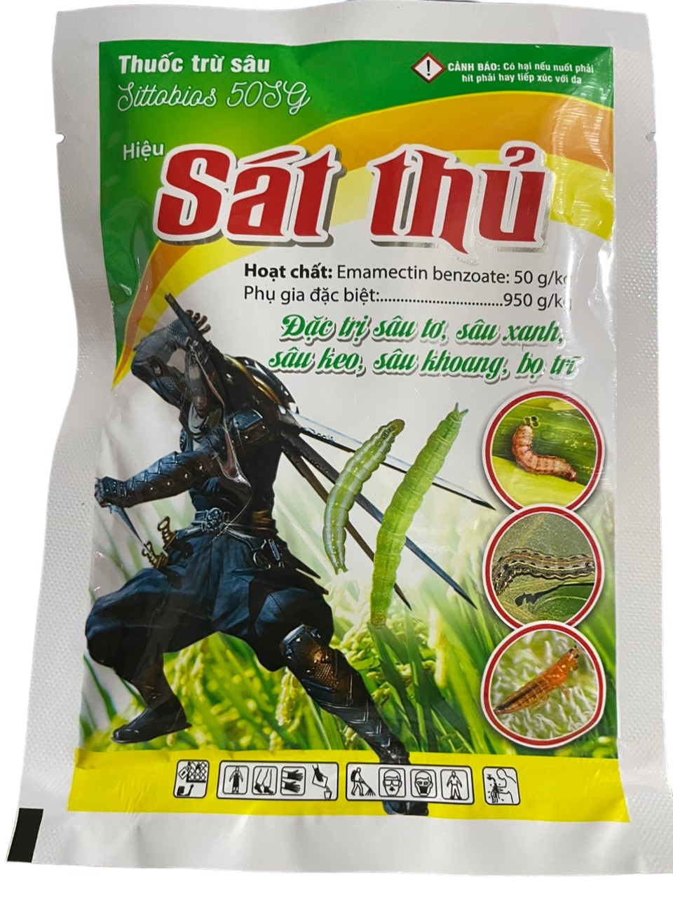 Combo 10 gói, thuốc trừ sâu sinh học hiệu Sát Thủ , thuốc trừ sâu tơ, sâu xanh, sâu khoang, sâu cuốn lá, bọ trĩ hại cây trồng.