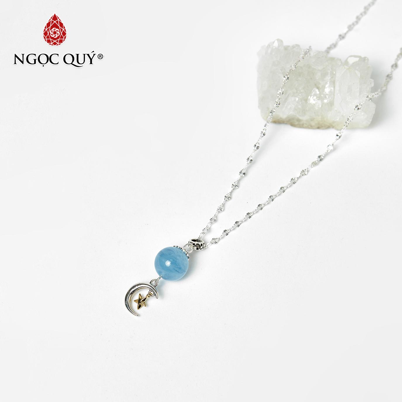 [HCM]Mặt dây chuyền đá hải lam ngọc mệnh thủy mộc (xanh biển) - Ngọc Qúy Gemstones