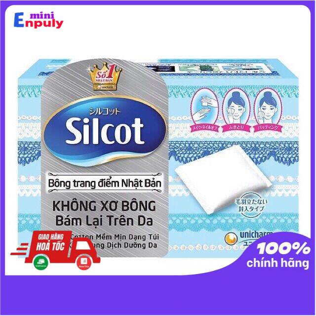 Bông tẩy trang Silicot Nhật Bản (hộp 82 miếng)