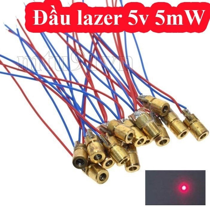 Đầu phát tia laze 5mW - Module diode Laser sáng đỏ hội tụ 5V - 650nm