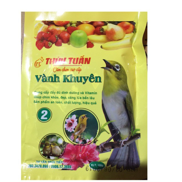 Cám chim vành khuyên Thúy Tuấn số 2 cao cấp chất lượng giá rẻ 100gram Phụ Kiện Kabosa