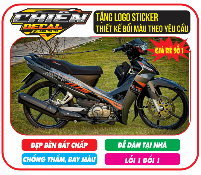 Tem rời sirius rc mẫu zin đen xám cam