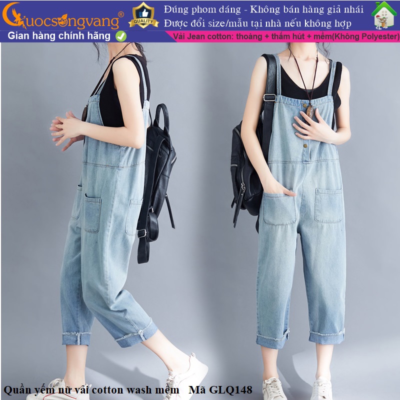 Quần yếm nữ denim quần jean nữ yếm GLQ148 Cuocsongvang