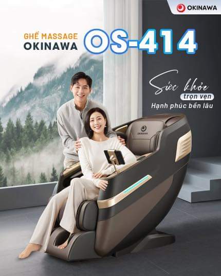 {SALE 50% freeship quà tặng- Massage 4D, điều khiển giọng nói} Ghế Massage Cao Cấp Nhật Bản Okinawa OS 414