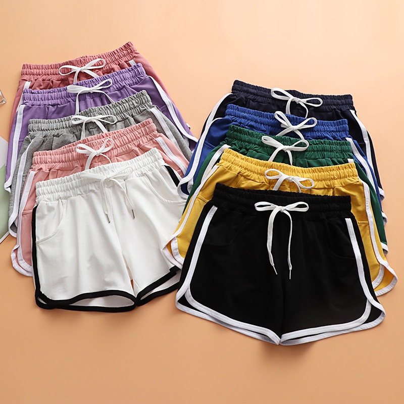 Quần đùi nữ Lưng Thun Màu Trơn cotton co giãn 4 chiều