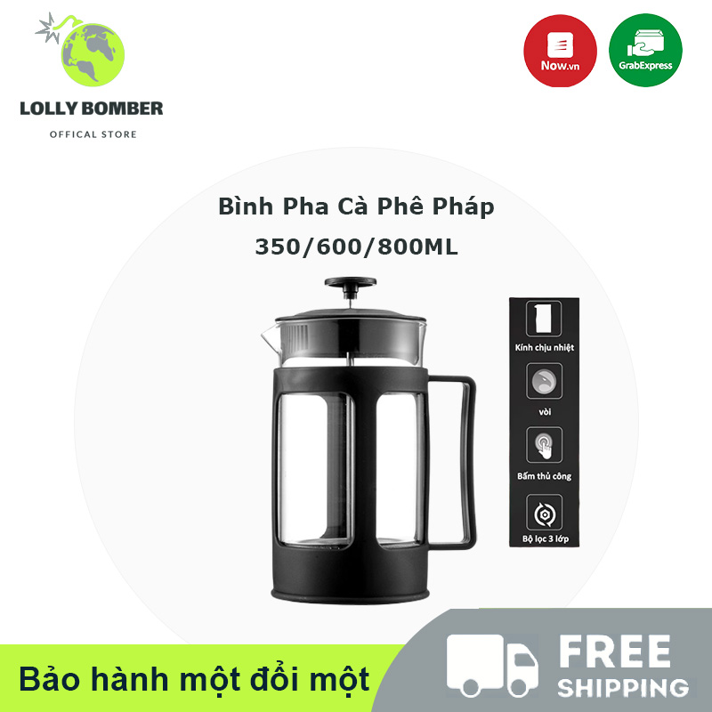 Bình pha cafe,ấm trà Pha trà chuẩn kiểu Pháp Bình cafe,Bình pha cà phê Máy ép kiểu Pháp Máy lọc trà dung tích 350ml/600/800ml - máy pha cà phê french press - Dùng để pha trà hay cà phê theo phương pháp French press ép cà phê