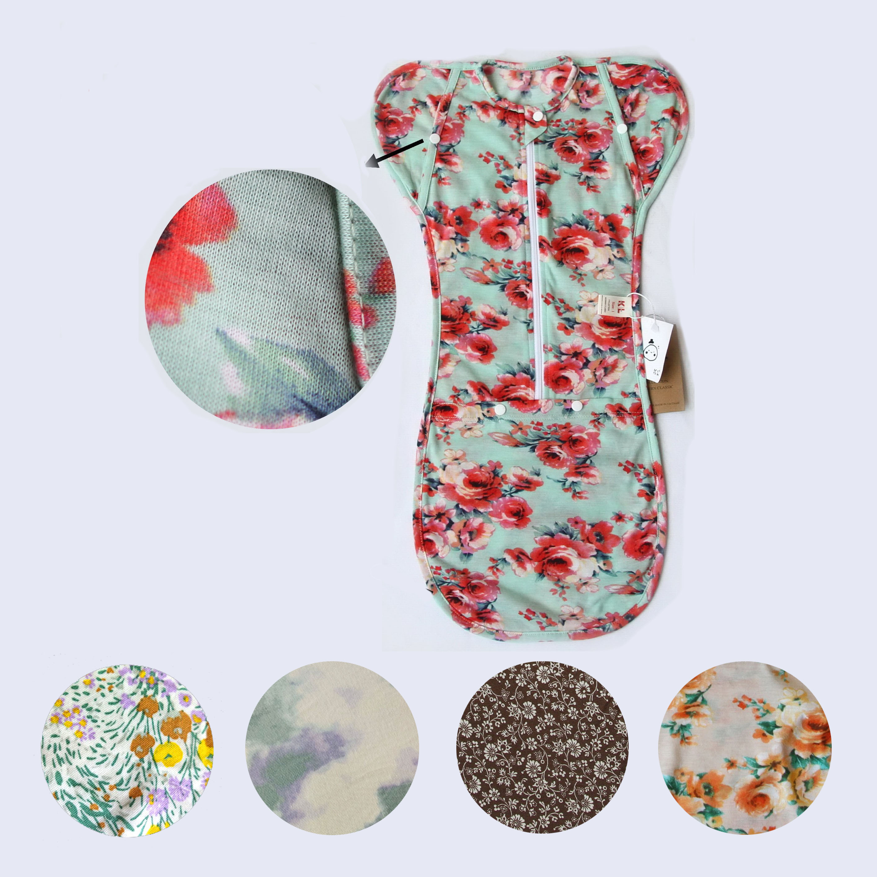 Quấn chũn cho bé sơ sinh, túi ngủ hè nhộng chũn chống giật mình giúp bé ngủ ngon chất liệu cotton tre thoáng mát ShopNEM