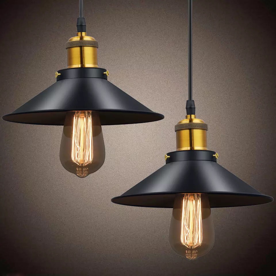 Đèn thả vintage chao đĩa sâu lòng decor