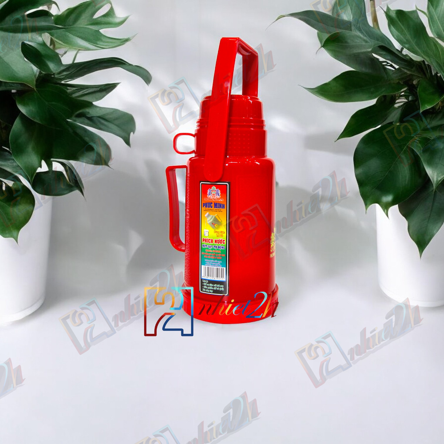 Bình thủy 1.2 Lít - Phích nhựa nút gạt tự động 1.2 Lít - HP 0520L - Phúc Minh THP