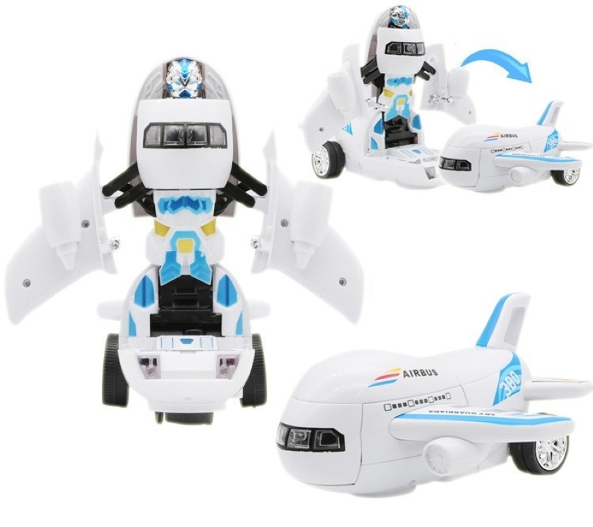 Đồ Chơi Máy Bay Biến Hình Robot Airbus, Máy Bay Biến Hình Thành Robot Phát Nhạc Vui Nhộn - No.8995