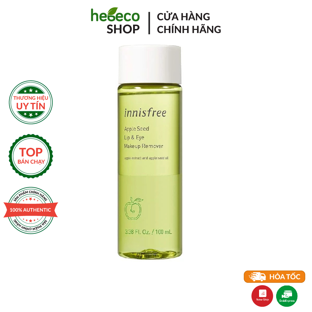 Tẩy trang mắt môi làm sạch sâu innisfree apple seed lip & eye remover 100ml - hàn quốc, cam kết hàng đúng mô tả, chất lượng đảm bảo an toàn đến sức khỏe người sử dụng