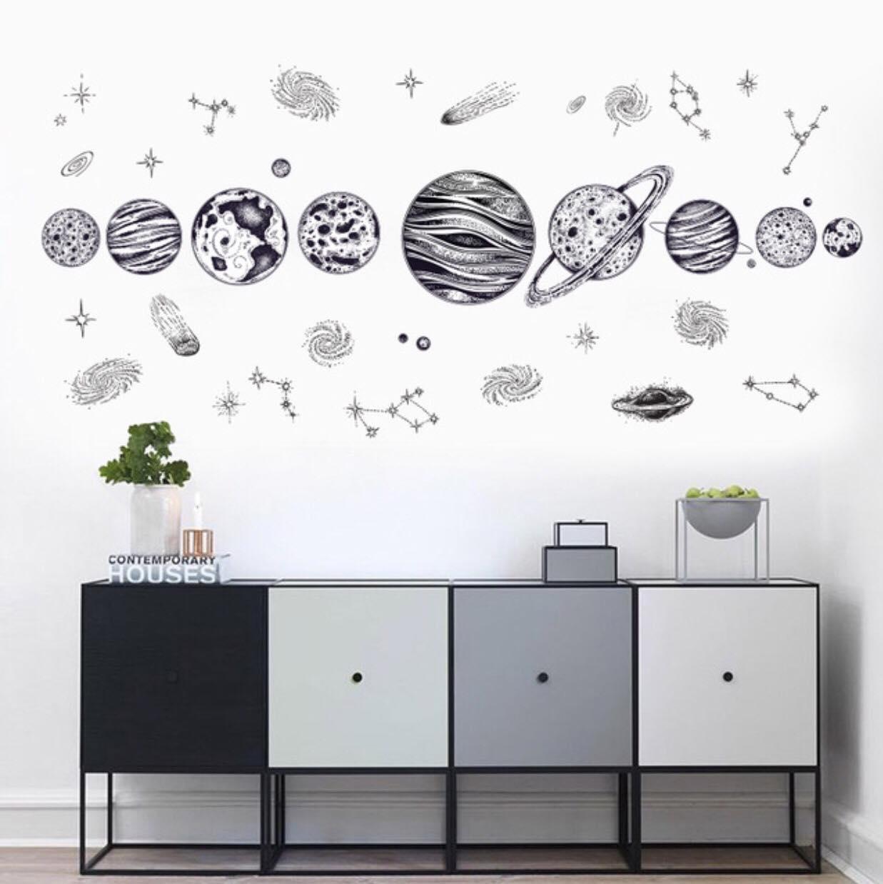 Decal dán tường vũ trụ hàng tinh cho bé