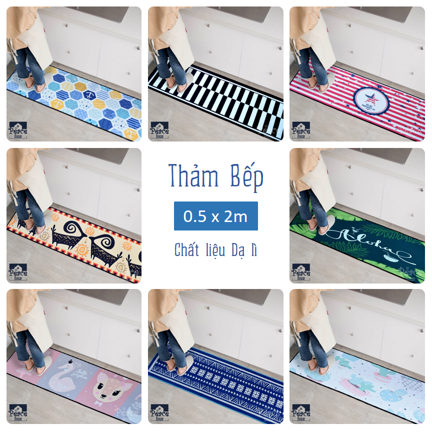 Thảm bếp dài chất liệu dạ lì KT 200x50cm - The Peace House