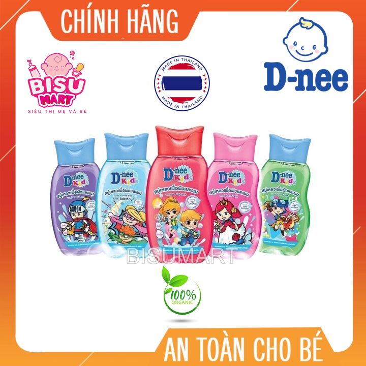 Sữa tắm dnee, sữa tắm gội dnee kisd cho bé thái lan 200ml - 400ml