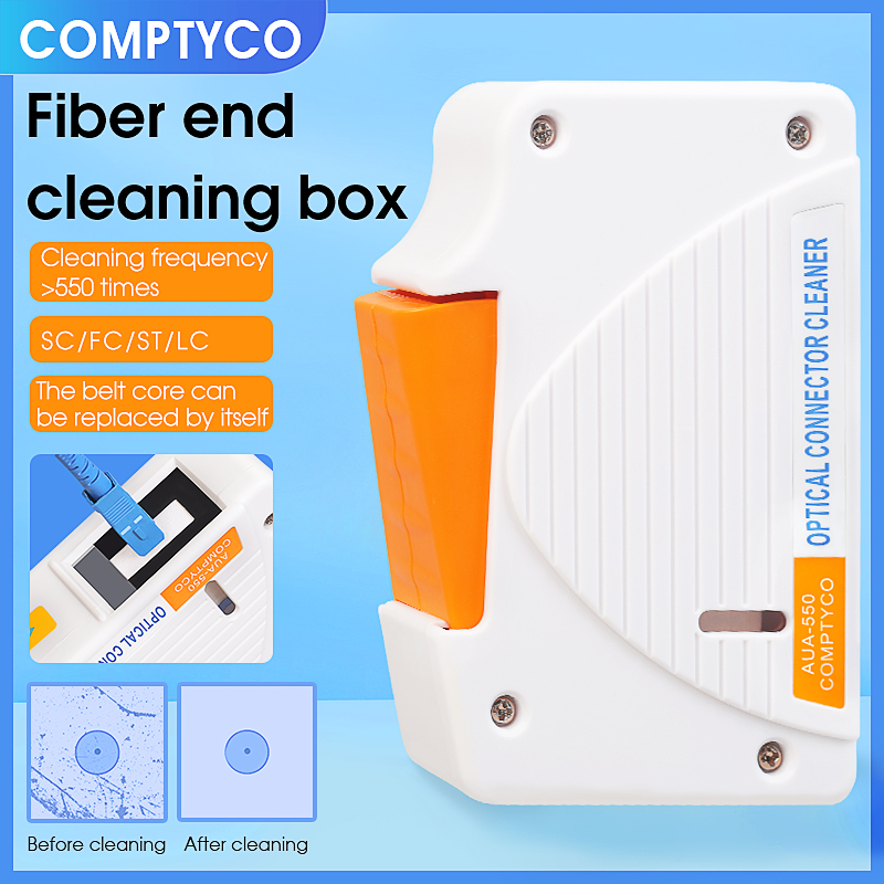 AUA-550 Optical Fiber Connector Cleaner/Fiber Conector Cleaning Cassette, 500 times Cassette Cleaner Fiber Optic Cleaning Box