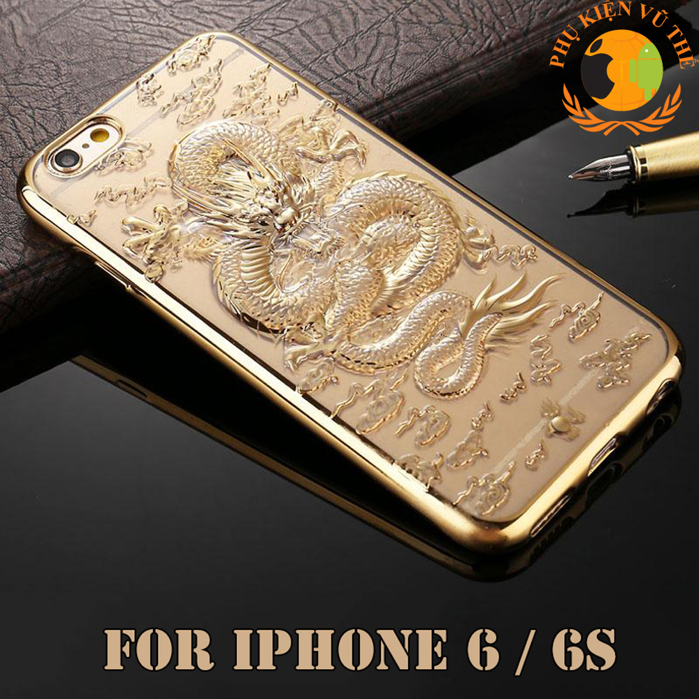 Ốp lưng rồng vàng iphone 6 / 6s dẻo in 3d nổi bền bỉ sang trọng