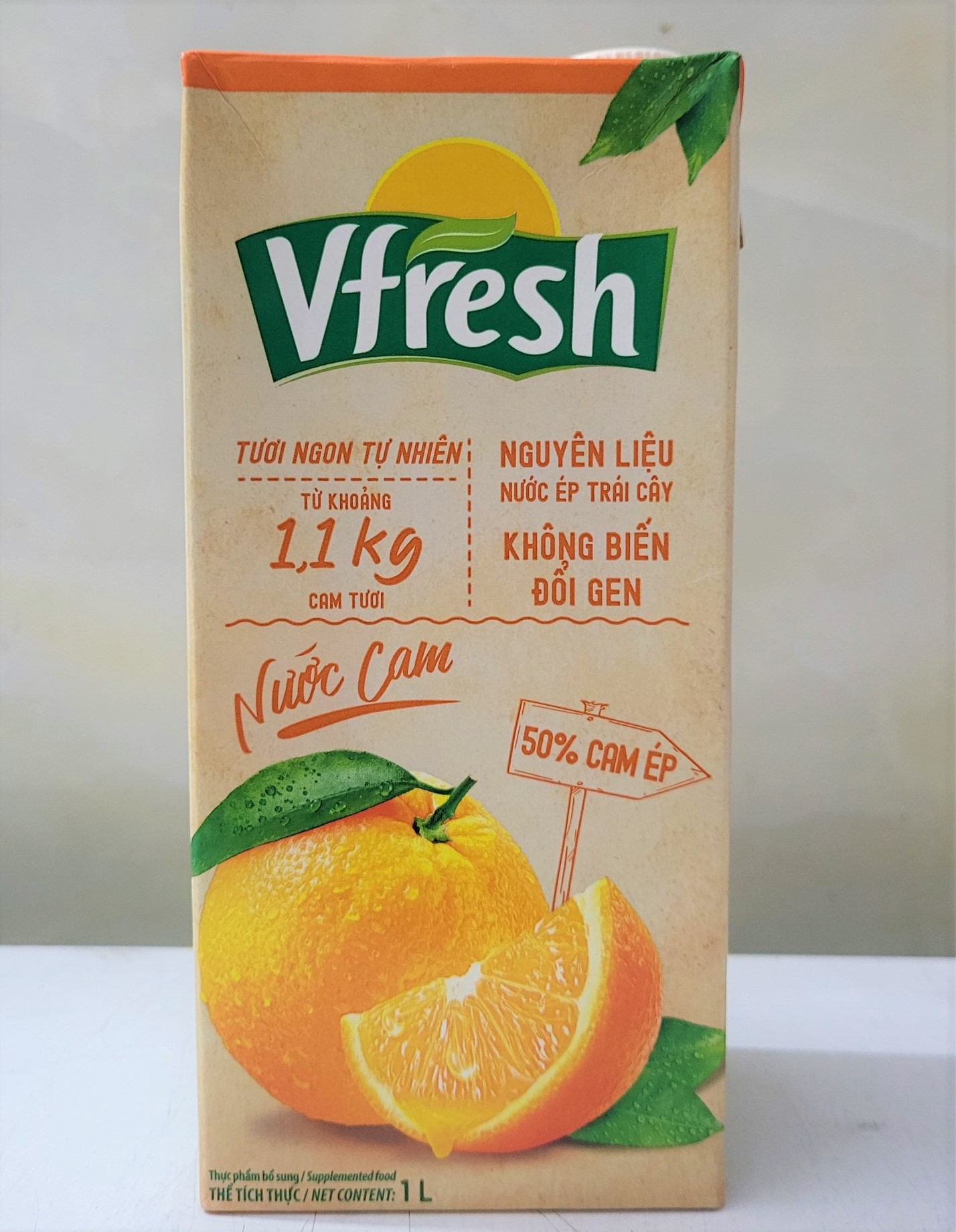 [Hộp 1 Lít] NƯỚC CAM ÉP VFRESH [VN] VINAMILK Orange Nectar Juice (halal)