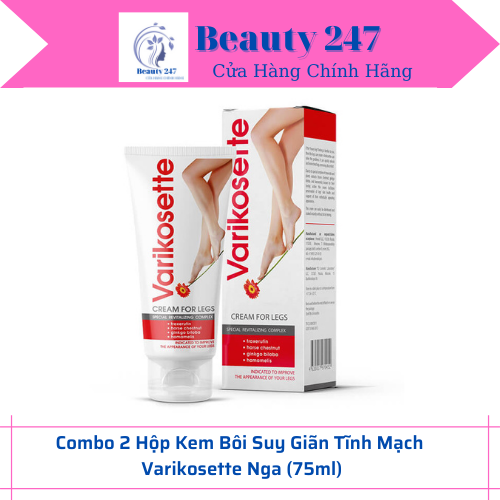 [Chính hãng date mới]Combo 2 tuýp kem bôi suy giãn tĩnh mạch Nga Varikosette (75ml*2)