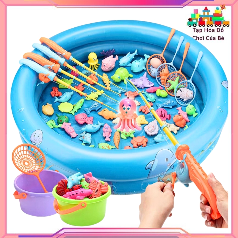 Đồ chơi câu cá cho bé trai bé gái câu cá nam châm chi tiết có gắn nam châm có cần câu kèm theo