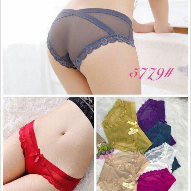 Combo 5 quần lót ren lưới , quần lót cạp chéo sexy