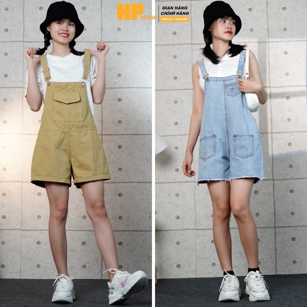 [HCM] [QJ24] - Quần yếm nữ ❤️ yếm đùi kaki túi nắp trước ngực xinh xắn chất kaki mềm dày dặn