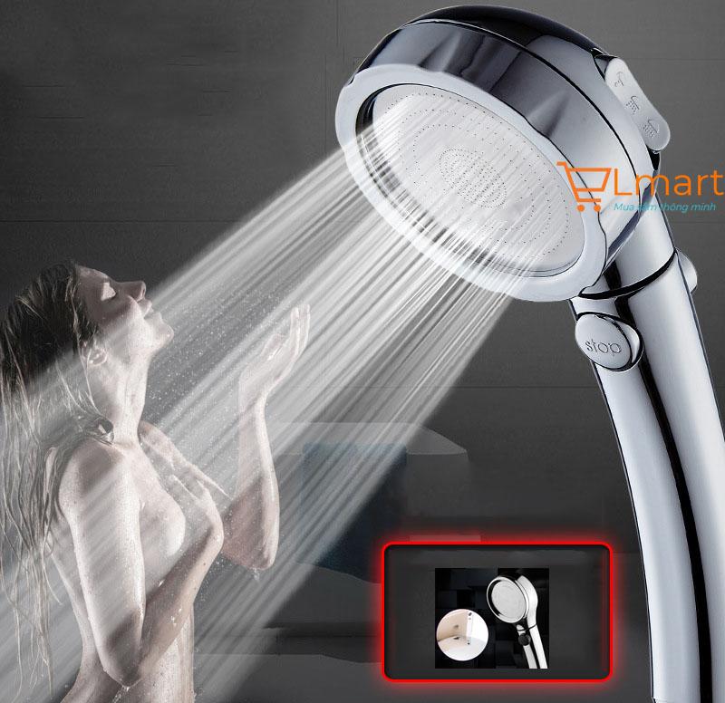 Bát sen tắm nóng lạnh cao cấp mạ Crom&niken mặt Inox tăng áp lực nước gấp 3 lần kèm nút tắt mở với 3 chế độ nước xem video sản phẩm