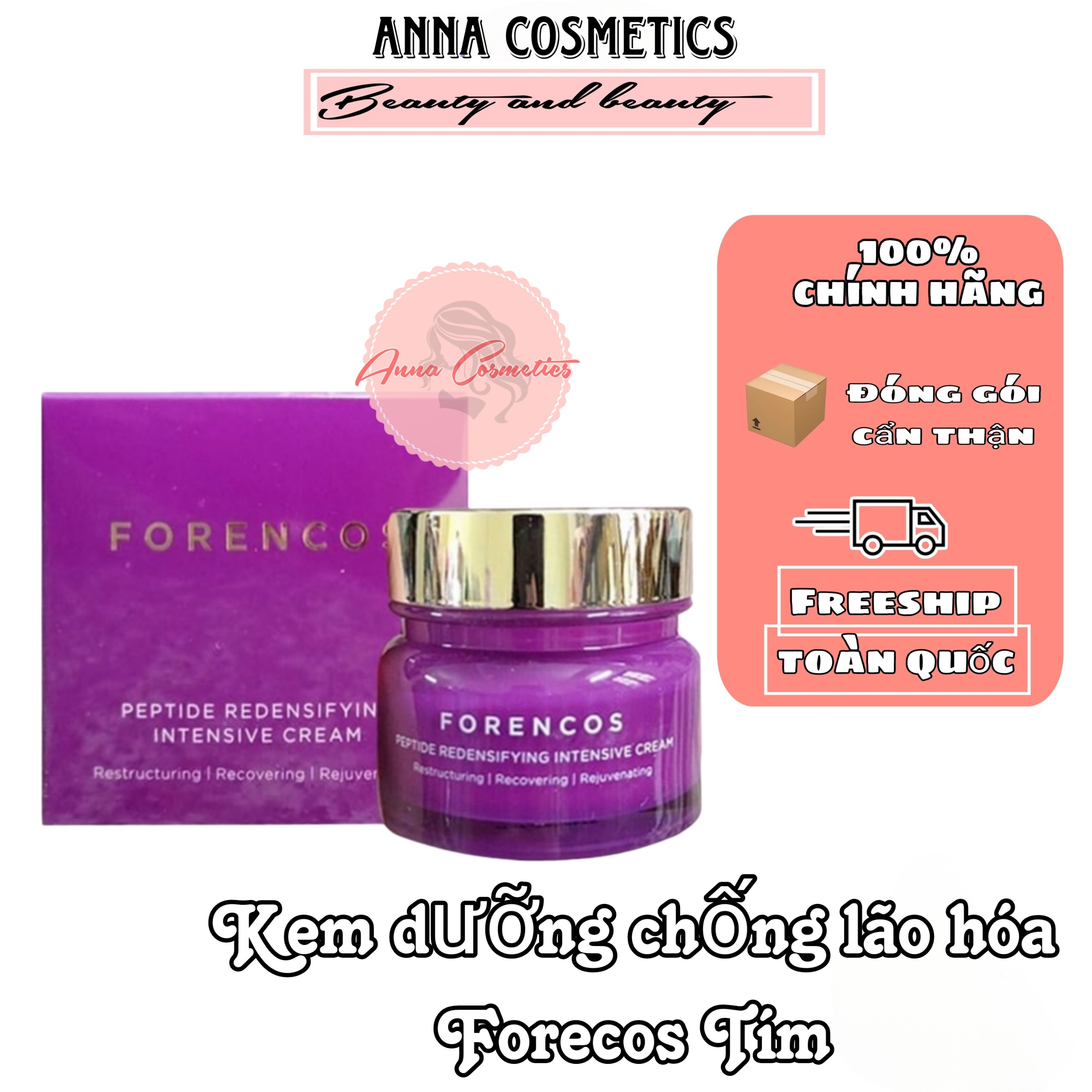 Kem dưỡng da ban đêm Forencos Peptide Tím Hàn Quốc