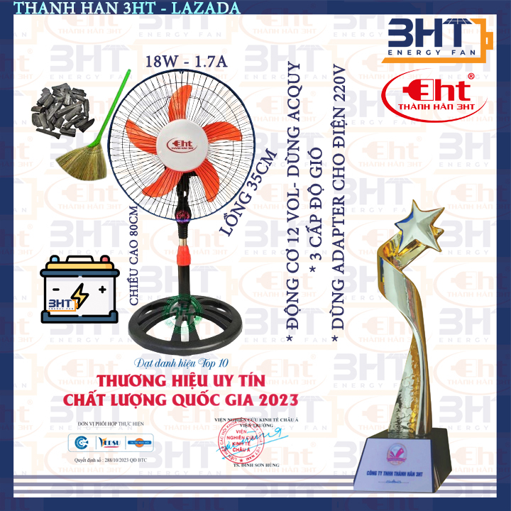 Quạt Kẹp Bình 12V & 24V Công Nghiệp B3 - 3 Tốc Độ Gió có thể Chạy Trực Tiếp NLMT.